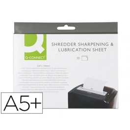 Q-connect Hojas Lubricantes y Afiladoras para Destructora Papel, Paquete 12 Hojas, 220x150 mm Precio: 18.49999976. SKU: B14FFS7SP7