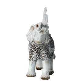 Figura Decorativa Alexandra House Living Blanco Plástico Elefante 10 x 22 x 21 cm