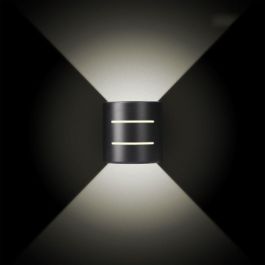 Edm Aplique LED Ovalado con Rayas 6W 516 lm 4000K Luz Día IP54 12x12x6cm