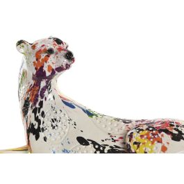 DKD Home Decor Figura Leopardo Resina Multicolor Blanco 23.5 x 9 x 12.5 cm (2 Unidades)