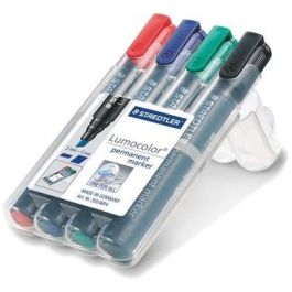 STAEDTLER Marker Lumocolor Permanente Colores Surtidos (Negro, Azul, Verde, Rojo) de 2-5 mm, Pack de 4 Unidades Precio: 19.49999942. SKU: B1DBP23HX4
