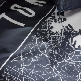 Today TOD3574641268633 Juego de cama para 2 personas 240x220 cm Algodón Estampado Tokio Azul Oscuro