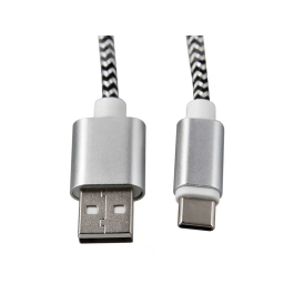 Q-connect Cable USB-C a USB-A Nailon Trenzado 1m Blanco