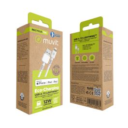 muvit for change cable USB a Lightning MFI 2,4A/12W 0,2m blanco