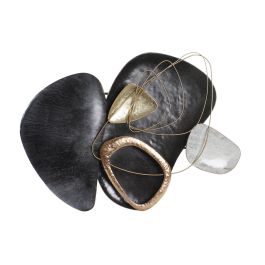 DKD Home Decor Decoración de Pared Abstracta Negro Dorado 99 x 75 x 10.2 cm Precio: 55.59708. SKU: S3019030