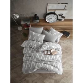 Juego de Cama 220x240 cm 2 Fundas Almohada 60x60 cm Algodón Poliéster Gris Precio: 42.89000001. SKU: B13346T5D8