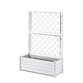 Stefanplast Macetero Rectangular con Enrejado para Flores, Diseño Efecto Madera, Medidas 100x43xH142 cm, Gran Capacidad 80 Litros, Color Blanco Stefanplast Macetero Rectangular con Enrejado para Flores, Diseño Efecto Madera, Medidas 100x43xH142 cm, Gran Capacidad 80 Litros, Color Blanco