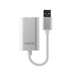 Lindy Adaptador de Audio USB Tipo A para Auriculares y Micrófonos, Convertidor Compacto y Portátil, ideal para Ultrabooks/Tablets