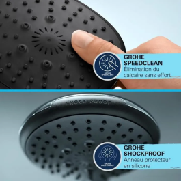 Grohe Rociador de ducha Vitalio Start 110 27946001 - 2 chorros Lluvia/Estimulante - Ahorro de agua - Proceso antical - Cromo