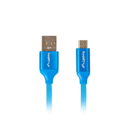 Lanberg Cable USB 2.0 Macho Micro a Macho USB Tipo A, Trenzado Tela Azul, 1.8m Precio: 5.79000004. SKU: S5611069