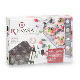 Kinvara Set Repostería Molde, Manga Pastelera y Espátula - 5.5x22x31.5 cm (12 Unidades) Kinvara Set Repostería Molde, Manga Pastelera y Espátula - 5.5x22x31.5 cm (12 Unidades)