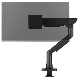 Iiyama Soporte de monitor articulado con gas para escritorio, VESA 100x100, peso 27 kg, rango 17-49", ajuste de altura, inclinación, giro 360°, negro