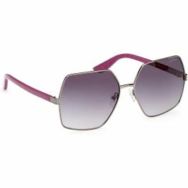 Guess Gafas GU7881-H Gafas de Sol para Mujer, Montura Metal Niquelino Claro Brillante, Lente Humo Degradado, 140 mm