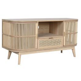 Mueble de TV Home ESPRIT Dorado Natural Ratán Abeto 120 x 40 x 60 cm