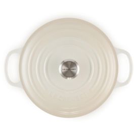 Le Creuset 21177267164430 Signature Roaster redondo de hierro fundido de 26 cm, color merengue