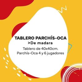 Tablero parchis 4 y 6 jugadores de madera 40x40 cm sin accesorios Tablero parchis 4 y 6 jugadores de madera 40x40 cm sin accesorios