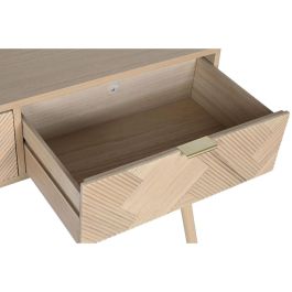 DKD Home Decor Consola Scandi Natural de Madera Paulownia y MDF con 2 Cajones Desmontable 99x34x82 cm