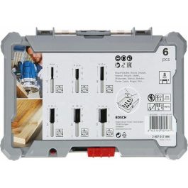 Bosch 2607017466 Juego de Fresas para Fresadoras, 8 mm de Diámetro de Vástago, 6 Piezas en Estuche de Transporte