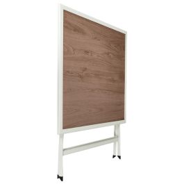 Home Deco Factory Mesa Bcn Blanca 70x70 Metal Vidrio Templado