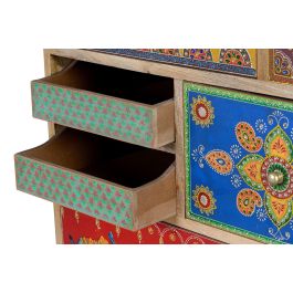 Giner y Colomer Mueble Mango Macizo 14 Cajones Pintados a Mano Multicolor 90x120 cm