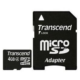 Transcend Tarjeta microSDHC 4GB Class 4 con Adaptador SD Precio: 28.88999993. SKU: B1AT3GDHZY