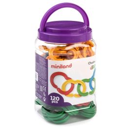 MINILAND Bote Cadenas 120pzs para Niños de 2-5 Años, Eslabones de Calidad para Actividades de Seriación y Clasificación