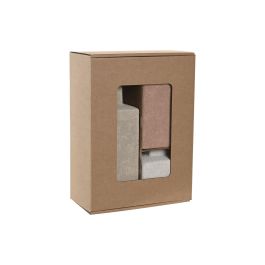 DKD Home Decor Jarrón Vaset Gres Multicolor Acabado Rugoso 10 x 22.5 x 10 cm Set de 3 para Decoración Urban