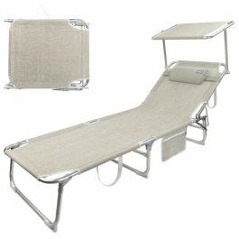 Tumbona plegable aluminio con parasol, almohada y bolsillo modelo ibiza 188x58x30/69cm Precio: 84.9541. SKU: B1KNV5V5EX