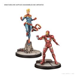Marvel Crisis Protocol Juego de Mesa Vengadores con Capitán América, Capitana Marvel, Iron Man y Viuda Negra