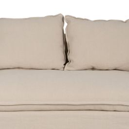 Sofá 2 Plazas Crema Tejido-Madera 160 X 95 X 85 cm