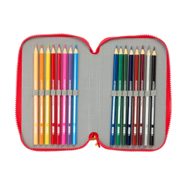 Plumier Triple Mickey Mouse Clubhouse Good day Azul 12,5 x 19,5 x 5,5 cm 37 Piezas