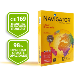 Navigator Papel DIN A3 120 gramos Paquete de 500 Hojas para Fotocopiadora, Impresión Inyección y Láser, Blanco