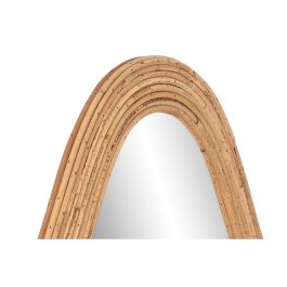 Espejo de pared Home ESPRIT Natural Cristal Ratán Urbano 71 x 2,5 x 120,5 cm