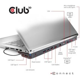 Club3D CSV-1564W65 Docking Station USB-C 3.2 Gen 1 Hub 7 Puertos, DisplayPort, HDMI 4K, LAN, Audio, 65W/100W PD