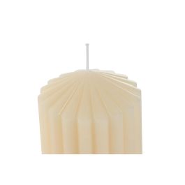 DKD Home Decor Vela Decorativa Scandi Crema de Cera, Acabado Natural, 300 gr, 55 Horas, 7x7x10 cm, Juego de 12 Unidades