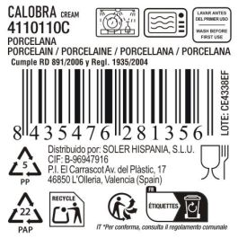 La Mediterranea Ensaladera Calobra Crema 18 x 9 cm (16 Unidades)