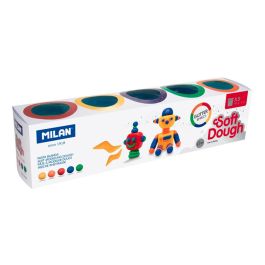 Pasta Milan Para Modelar Soft Dough Glitter Caja De 5 Botes Colores Surtidos 142 gr