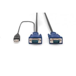 Digitus KVM Cable Set,VGA,PS/2-Mouse,PS/2-Keyboard, USB black, 3,0 m