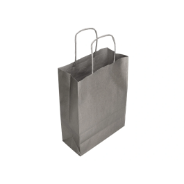 Q-connect Bolsa Papel Kraft Plata L con Asa Retorcida 320x400x140 mm