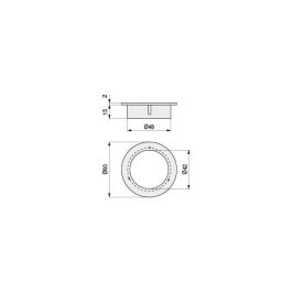 HERRAJES ALK Aro Pasacable para Embutir 48mm, Plástico Gris – También para Colchón como Respiradero H15 Sin Tapa