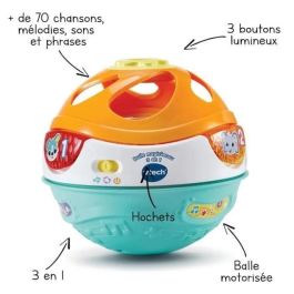 Vtech Baby Pelota Magic'Moov 3 en 1 Transformable Bola, Rodillo o Tambor | Rueda Sola | Desarrollo Motor | 9-36 Meses | Luces y Sonidos