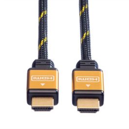 ROLINE 11.04.5562 Cable HDMI, 2m, HDMI Tipo A a HDMI Tipo A, Negro, Oro