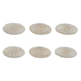 Posavasos Balines DKD Home Decor Blanco Natural 12 x 6 x 12 cm Set de 6 Precio: 9.98999958. SKU: B1943BAAV3