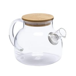 La Mediterranea Tetera Boro Tapa Bambú 1L con dimensiones 15,2 x 17,4 x 14,6 cm (12 Unidades)