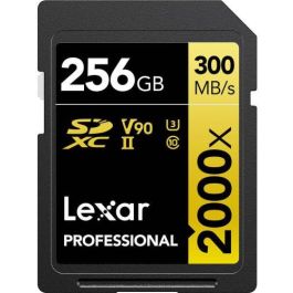 Lexar LSD2000256G-BNNNG Tarjeta SDXC Profesional 256GB 2000X UHS-II U3 V90, Velocidad de Lectura 300MB/s, Escritura 260MB/s Precio: 189.4999997. SKU: B1C8QGA5WH