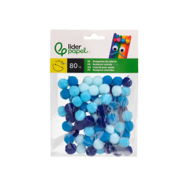 Liderpapel Pompones 1,5 cm Tonalidades Azules Manualidades Bolsa 80 Unidades