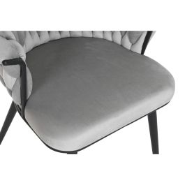 Silla de Comedor Home ESPRIT Negro Gris Poliéster Metal 60 x 66 x 84 cm 66 x 60 x 84 cm Silla de Comedor Home ESPRIT Negro Gris Poliéster Metal 60 x 66 x 84 cm 66 x 60 x 84 cm