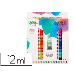 Liderpapel Pintura Gouache/Tempera Caja de 24 Tubos de 12 ml Colores Surtidos con Amplia Gama de Tonos Precio: 12.3541. SKU: B1AJAYV8XX