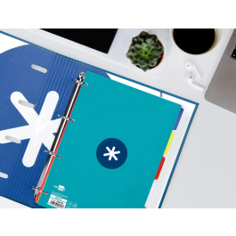 Antartik Recambio A4 80 Hojas 90gr Cuadro 5mm 4 Taladros 1 Banda con Marco Color Turquesa