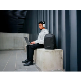 Antartik Mochila Antartik Slim 3 Compartimentos Trabajo Color Negro Dimensiones 450x150x330 mm